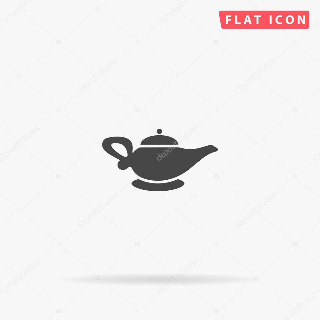 Alladin Lamp flat vector icon. Glyph style sign. Simple hand drawn illustrations symbol for concept infographics, designs projects, UI and UX, website or mobile application.