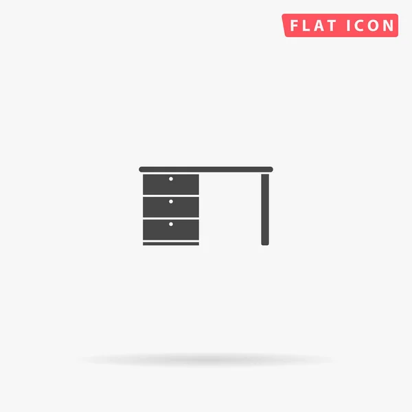 Desk Flat Vector Icon Glyph 스타일 부호입니다 간단하게 손으로 삽화는 — 스톡 벡터