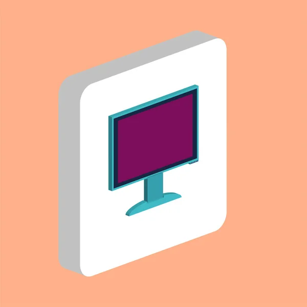 Monitor Monoblock Simple Vector Icon Illustration Symbol Design Template Web — Stock Vector