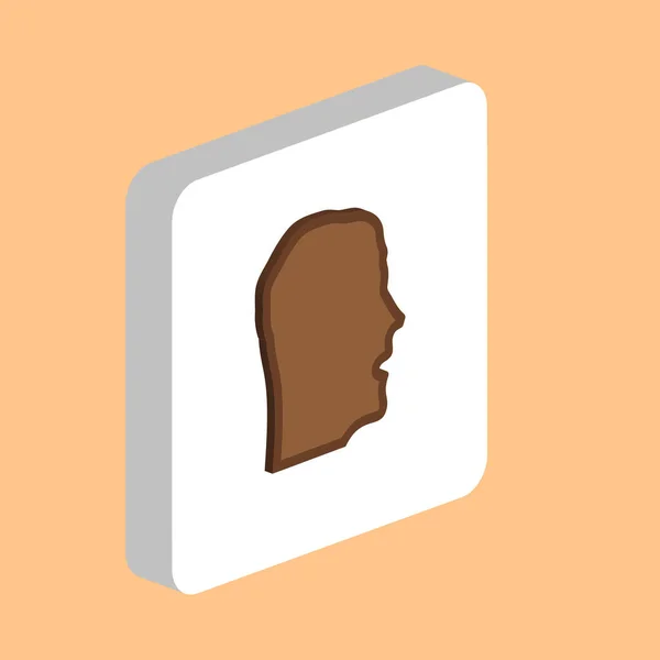 Human Head, Avatar Simple vector icon. Illustration symbol design template for web mobile UI element. Perfect color isometric pictogram on 3d white square. Human Head, Man icons for business project