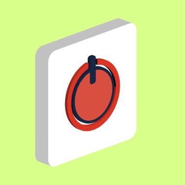 Güç Düğmesi Basit vektör simgesi. Web mobil UI ögesi için resimleme sembolü tasarım şablonu. 3D beyaz karede mükemmel renk izometrik piktogram. İş projesi için Güç Düğmesi simgeleri