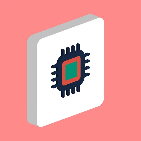 Cpu Procesador Icono Vector Simple Plantilla Diseño Símbolo Ilustración Para — Vector de stock