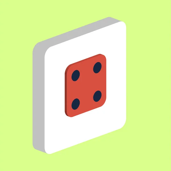 Cubo Dados Lado Cuatro Icono Vector Simple Plantilla Diseño Símbolo — Archivo Imágenes Vectoriales