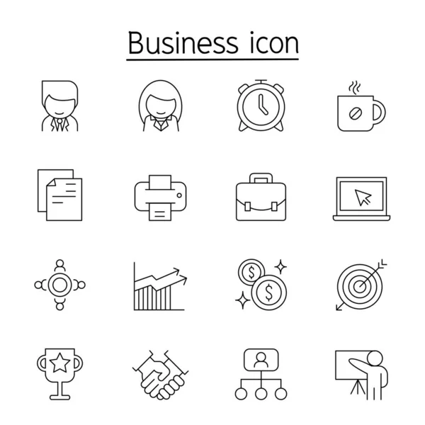 Icono de administración de empresas en estilo de línea delgada — Vector de stock