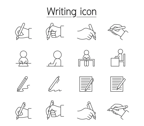 Icono de escritura en estilo de líneas delgadas — Vector de stock