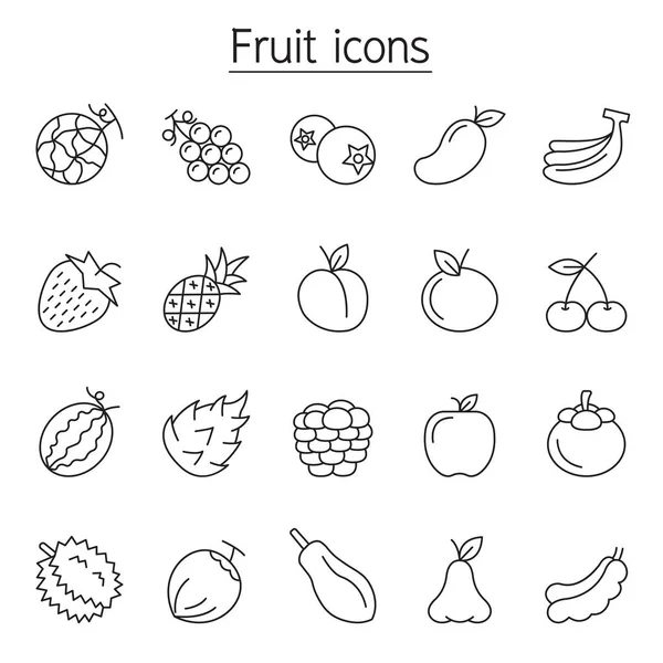 Icono de fruta en estilo de línea delgada — Vector de stock