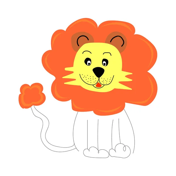 Estilo Dibujos Animados Leones Ilustración Vectorial Dibujada Mano Concepto Para — Archivo Imágenes Vectoriales