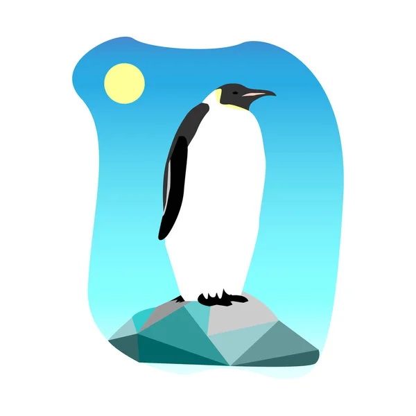 Emperor Penguin Blue Sky Background Vector Illustration — Stock Vector