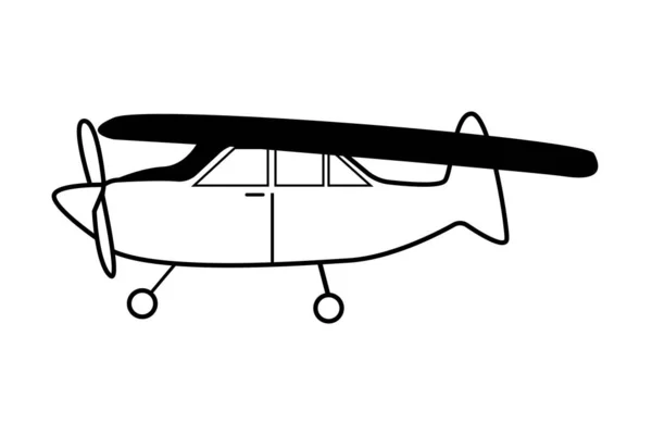 Flygplan Svart Linje Ikon Vektor Illustration — Stock vektor