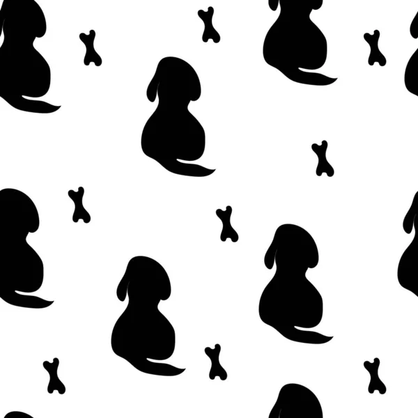 Abstract silhouette dogs pattern vector illustration.