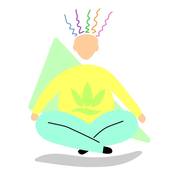 Handgezeichnete Yoga Frau Hält Mit Meditationsvektorillustration Die Balance — Stockvektor