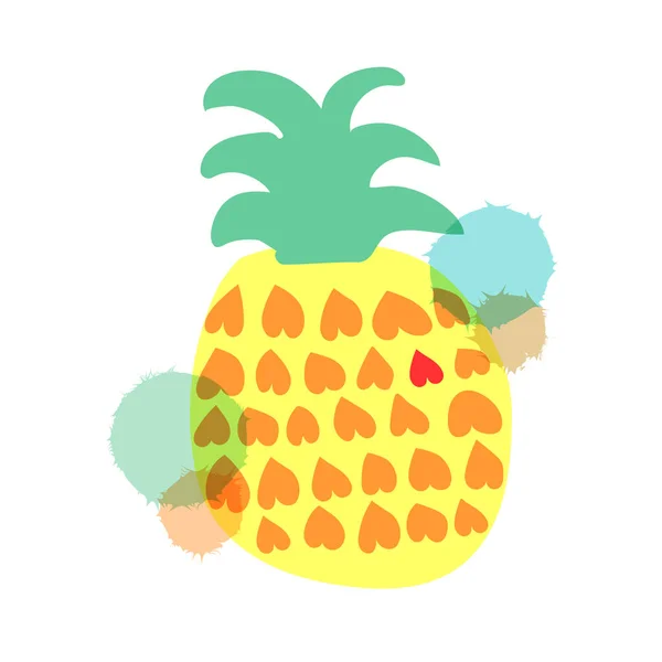 Handritad Ananas Vektor Illustration — Stock vektor