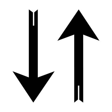 Düz simge vektör illüstrasyonunda yukarı aşağı ok at.