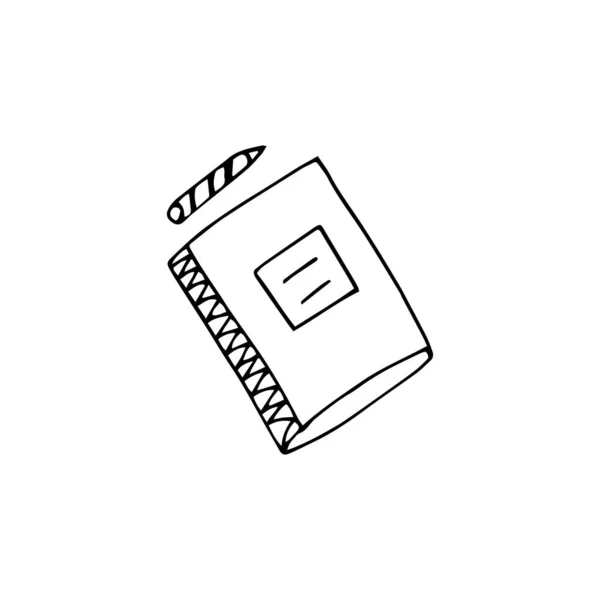 Handgezeichnetes Notizbuch Oder Copybook Mit Bleistift Vektorillustration Skizzenbuch Für Zeichnungen — Stockvektor