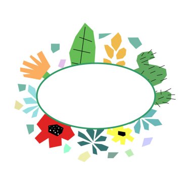 Soyut renk çiçek çerçevesi. Tasarım için vektör illüstrasyonu.