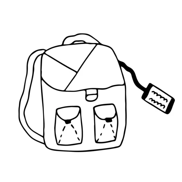 Handgezogener Reiserucksack Doodle Vektorillustration — Stockvektor