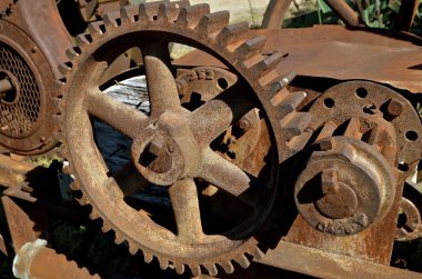 Rusty steel gear and cogs clipart