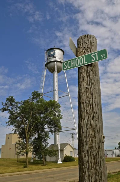 Medina, North Dakota street sign — Stock Photo, Image