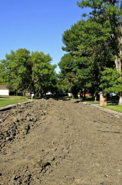 Onarım için parçalanmış sokak