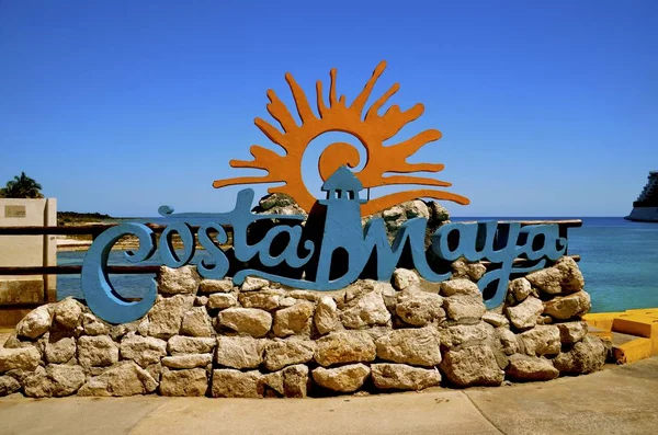 Sign bearing the island of Costa Maya — Stock Photo, Image