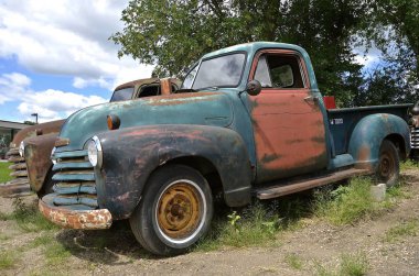 Old Chevy pickup full of patina clipart