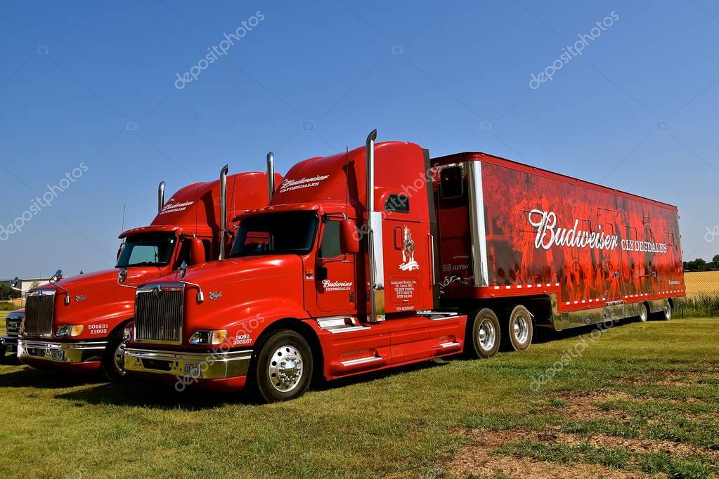 MOORHEAD, MINNESOta, July 22, 2017: Anheuser-Busch sponsored Grower Days honoring farming who grow barley for the malting process which included displaying the trucks used to haul supplies and the Clydesdale horses.