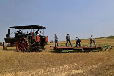 Rollag, Minnesota, 2 Eylül 2017: Bir eşsiz Geiser Works buhar motoru Rollag gösterisinde çiftlik nerede 1000 katılmak her İşçi Bayramı hafta sonu düzenlenen yıllık Wcstr çiftçilik gan gösterir.