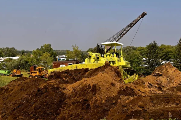 Rollag Minnesota Setembro 2017 Euclid Restaurado Bulldozer Move Terra Feira — Fotografia de Stock