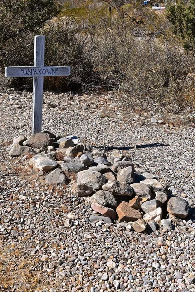 Nieznany Markerów Groby Pośród Skał Krzyże Cmentarzu Znany Jako Boothill — Zdjęcie stockowe