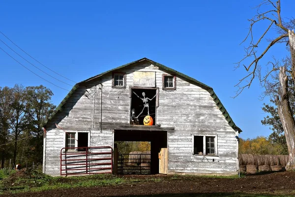 Hay Loft Door Opening Old Abandoned Barn Has Been Converted — Stock Photo, Image