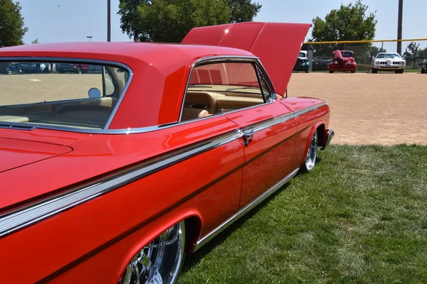 Yankton South Dakota Sierpnia 2107 Przywrócone Klasyczny Czerwony 1962 Chevy — Zdjęcie stockowe