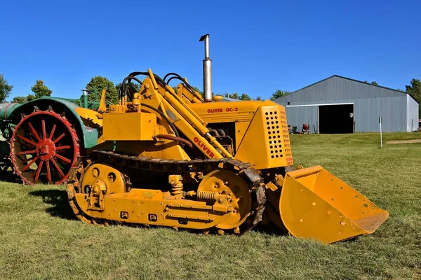 Dalton Minnesota Septembre 2017 Tracteur Bulldozer Oliver Restauré Avec Godet — Photo