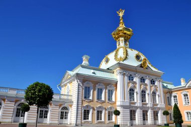 Büyük Peterhof Sarayı 'nın arması altında bir bina.
