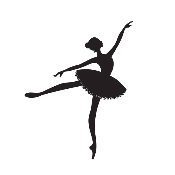 Bailarina Mulher Bonita Fundo Branco Banner Ballet Vetor — Vetor de Stock