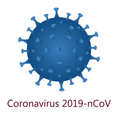 Coronavirus hücresi, 2019-ncov izole vektör çizimi