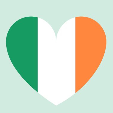 Kalp vektör çizelgesinde İrlanda bayrağı. Kalp şeklinde İrlanda bayrağı.