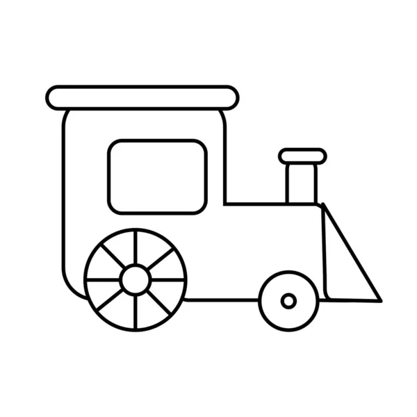 Coloring Page Outline Train Toy Simple Shapes Vector Illustration Coloring — Stock Vector