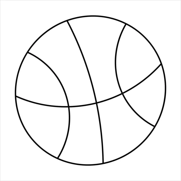 Coloriage Contour Balle Backetball Des Formes Simples Illustration Vectorielle Livre — Image vectorielle