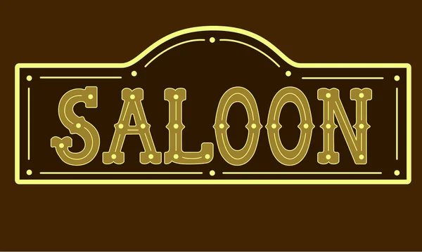 Salon. Çerçeveli klasik batı tarzı harfler. Kahverengi-sarı palet. Vektör illüstrasyonu