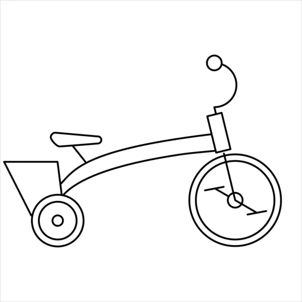 Kleurplaat Omtrek Van Fiets Eenvoudige Vormen Vector Illustratie Kleurplaat Voor — Stockvector