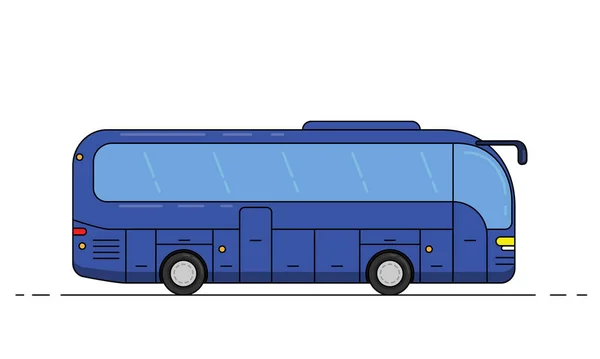 Autobús Turístico Diseño Transporte Pasajeros Estilo Plano Ilustración Vectorial — Archivo Imágenes Vectoriales