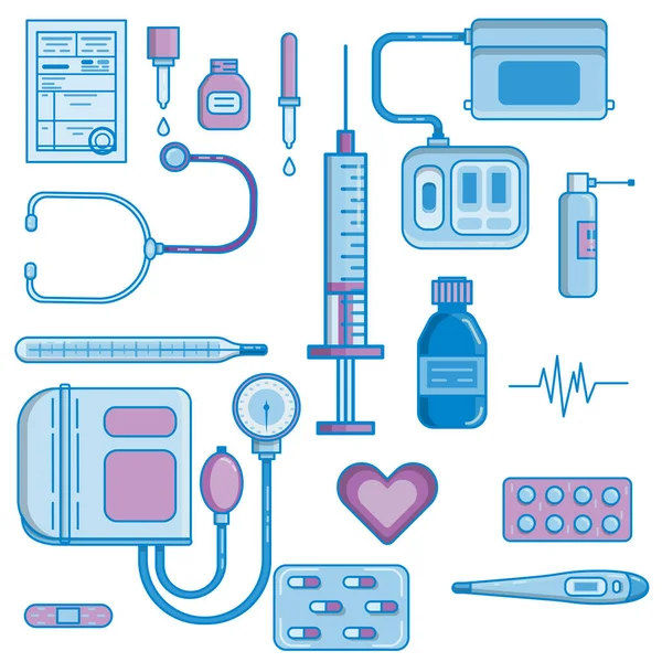 Medizinische Und Heilerziehungspflege Flachen Stil Vektorillustration — Stockvektor