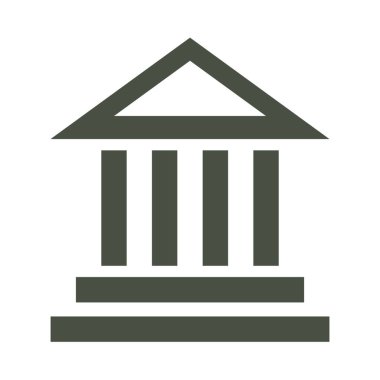 Banka Simgesi. Beyaz arkaplanda iş merkezi vektör illüstrasyonu.