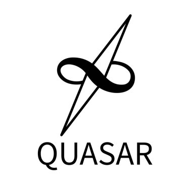 Beyaz arkaplan üzerindeki quasar simge vektörü, logo şablonu