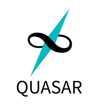 Beyaz arkaplan üzerindeki quasar simge vektörü, logo şablonu