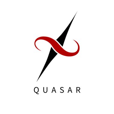 Beyaz arkaplan üzerindeki quasar simge vektörü, logo şablonu