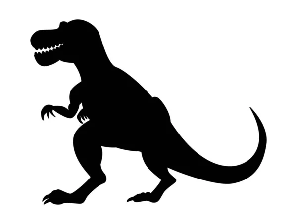 Tyrannosaurus Siluett Isolerad Vit Bakgrund Vektorillustration — Stock vektor