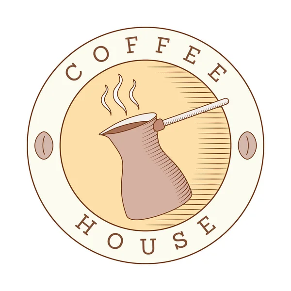 Coffee Shop Logotyp Mall Naturlig Abstrakt Kaffe Kopp Med Ånga — Stock vektor