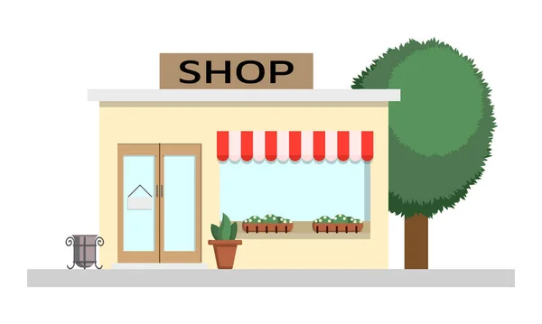 Ilustración Vectorial Tienda Elegante Tienda Boutique Con Toldo — Vector de stock