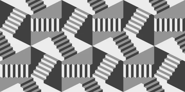 Kusursuz desenli merdivenler optik illüzyon yaratıyor. Geometri dokusu tekrarlanan arkaplan.